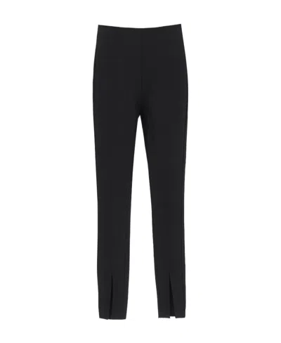 Totême Tonal-stitching Front-slits Slim-cut Trousers In Black