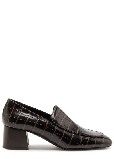 Totême Toteme 50 Crocodile-effect Leather Pumps In Brown