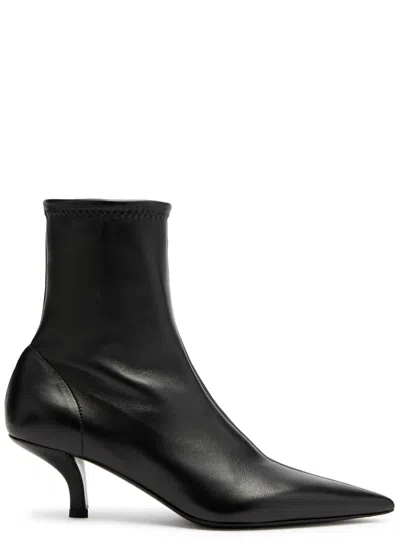Totême Toteme 65 Leather Ankle Boots In Black