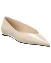 Totême Minimalist Croco-embossed Ballerinas Oyster In White