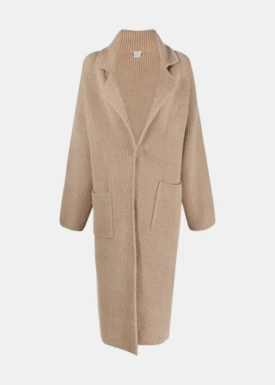 Totême Toteme Beige Drop-shoulder Ribbed Coat