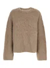 Totême Beige Oversized Sweater With Brushed Effect In Alpaca Blend Woman In Neutrals