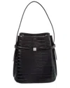 Totême Toteme Belted Croc-embossed Leather Bucket Bag