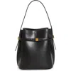 Totême Toteme Belted Leather Bucket Bag In Black