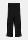 TOTÊME TOTEME BLACK PRESSED-CREASE STRAIGHT TROUSERS