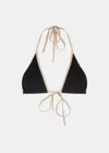 Totême Stripe Tie Bikini Top Black In Black