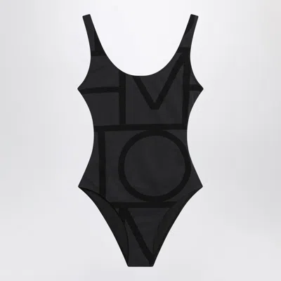 Totême Toteme Black Swimsuit With Monogram Women