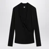 Totême Toteme Overlapped Jersey Top In Black