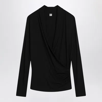Totême Toteme Black Viscose Crossover Jersey Women In Black  