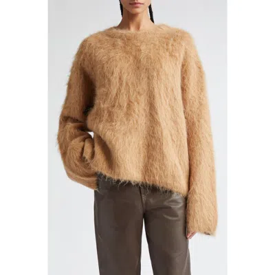 Totême Toteme Boxy Alpaca Blend Crewneck Sweater In Beige