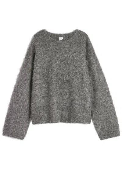 Totême Toteme Brushed Alpaca-blend Jumper In Grey