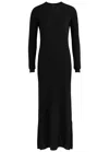 Totême Womens Toteme Cable-knit Round Neck Wool Maxi Dress In Black