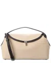 Totême Toteme Canvas & Leather Satchel In Beige