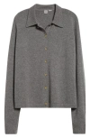 Totême Raglan Sleeve Cashmere Shirt In Grey Melange
