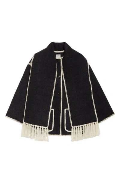 TOTÊME TOTEME CHAIN STITCH WOOL BLEND SCARF JACKET