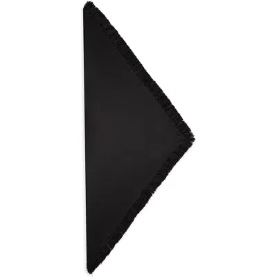 Totême Toteme Charmeuse Satin Triangle Fringe Scarf In Black