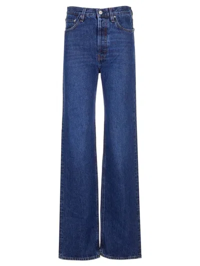 Totême Classic Denim High Rise Straight Jeans In Blue