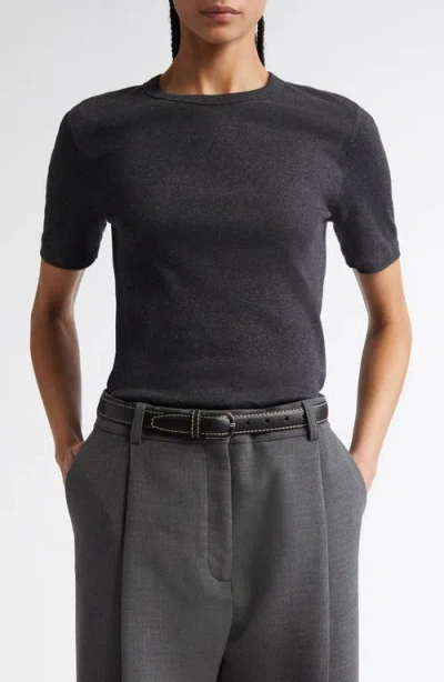 Totême Toteme Classic Rib T-shirt In Charcoal Melange