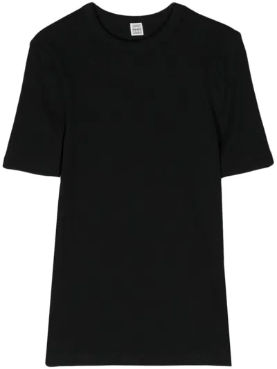 Totême Crew-neck Short-sleeve T-shirt In Black