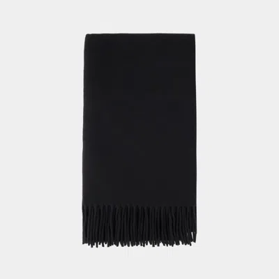 Totême Classic Wool Fringe Scarf In Black