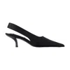 Totême Classic Leather Slingback Heels In Black