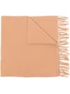 Totême Toteme Classic Wool Fringe-edge Scarf Camel In Brown