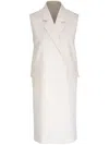 Totême Sleeveless Grain De Poudre Coat Off White In White