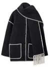 Totême Toteme Embroidered Scarf Jacket In Nero