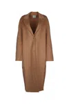 Totême Toteme Double Face Wool Cocoon Coat In Brown