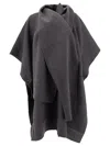 Totême Grey Coat With Scarf In Wool Woman In Grey