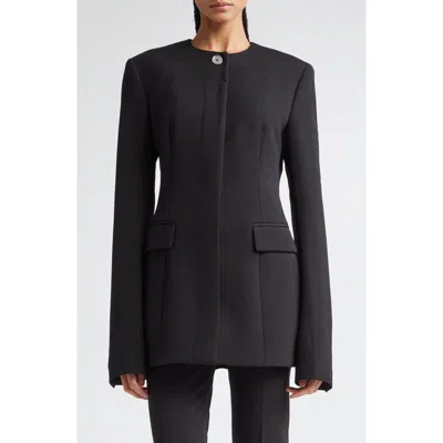 Totême Collarless Cinched Jacket Black