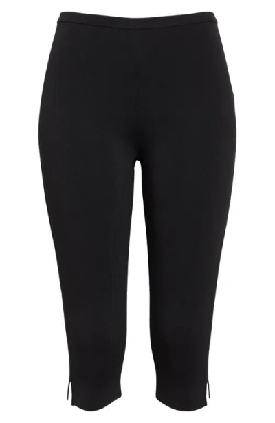 Totême Toteme Compact Knit Capri Trousers In Black