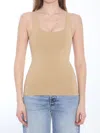 Totême Top In Misto Viscosa Compact Knit Tank