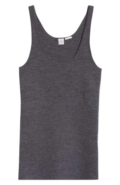 Totême Toteme Compact Merino Wool Blend Sweater Tank In Grey Melange