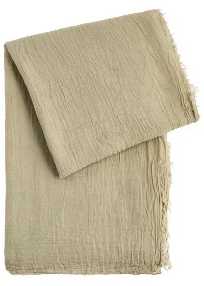 Totême Toteme Crinkled Cotton Scarf In White