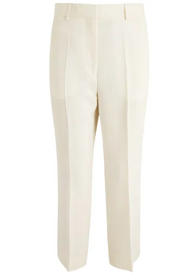 Totême Cropped Straight-leg Trousers In Off White