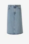 Totême Toteme Organi Cotton Denim Midi Skirt In Denim Dark Blue