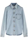 Totême Women's Blue Overshirt With Pocket Detail In Denim