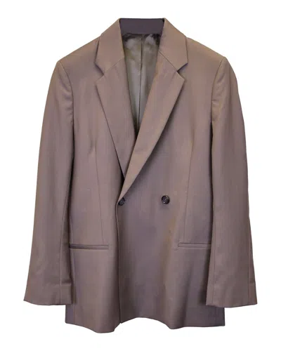 Totême Toteme Double-breasted Blazer In Grey Wool