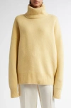 Totême Double-knit Wool-cashmere Turtleneck Top In Soft Yellow