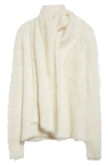 Totême Toteme Draped Scarf Alpaca Blend Funnel Neck Sweater In Ivory