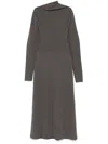 Totême Draped Jersey Dress In Grey