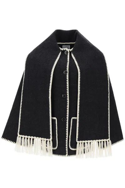 TOTÊME TOTEME EMBROIDERED SCARF JACKET WOMEN