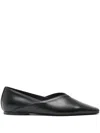 Totême The Everyday Flat Black Nappa Leather Ballerinas In Black