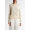 Totême Toteme Fine Silk & Cupro Crewneck Sweater In Ecru