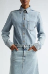 Totême Women's Blue Overshirt With Pocket Detail In Cool Blue