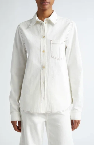 Totême Tumbled Organic Cotton Shirt In White