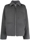 Totême Toteme Flannel Recycled Down Puffer Jacket In Grey