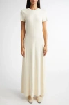 Totême Toteme Fluid Jersey Maxi T-shirt Dress In Ecru