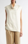 Totême Sleeveless Funnel-neck Top Macadamia In Ecru